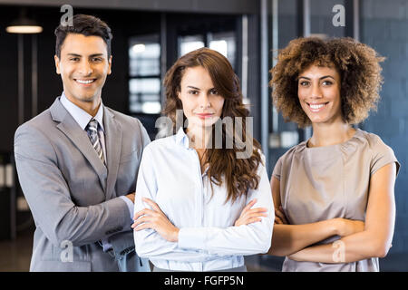 Portrait of smiling businessman and businesswoman Stock Photo