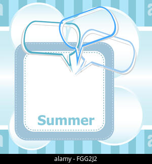 poster Hello summer time and abstract speech bubbles set Stock Photo