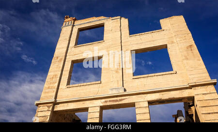 Ruins of the Rhyolite ghost town bank in Nevada near Death Valley Stock Photo
