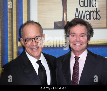 Los Angeles, California, USA. 13th February, 2016. David Crane and Jeffrey Klarik attend the 2016 Writers Guild Awards. Stock Photo