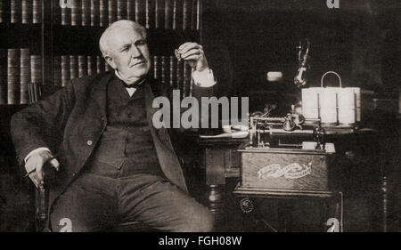 Thomas Alva Edison, 1847 – 1931.   American inventor and businessman. Stock Photo