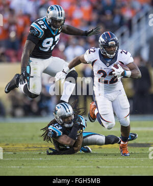 Carolina Panthers safety Tre Boston tackles Seattle Seahawks wide receiver  Tyler Lockett for a loss of yards in the first quarter of a NFC divisional  playoff football game at Bank of America