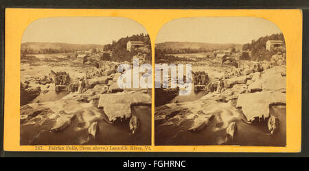 Fairfax Falls, (from above,) Lamoille River, Vt, by Styles, A. F. (Adin French), 1832-1910 Stock Photo