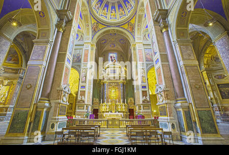 ROME, ITALY - MARCH 27, 2015: The nave of church Chiesa di Sant Agostino (Augustine). Stock Photo
