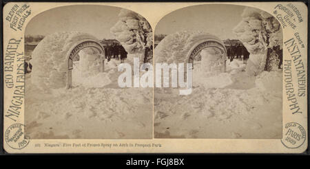 Niagara, five feet of frozen spray on arch in Prospect Park, by Barker, George, 1844-1894 Stock Photo