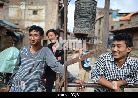 Young Nepali man smiling Stock Photo