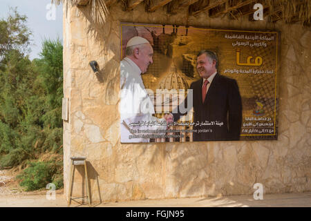 A monument to the 2000 Pope's vist at Bethany, the Baptismal site of Jesus on the Jordan River, Hashemite Kingdom of Jordan, Mid Stock Photo