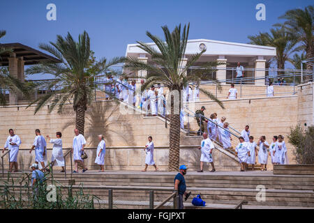 The baptismal site of Jesus on the Israeli side of Bethany Beyond the Jordan, Hashemite Kingdom of Jordan, Middle East. Stock Photo