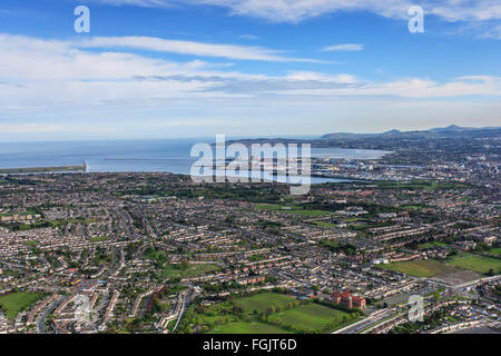 aerial view dublin city bay suburbs houses ireland Stock Photo