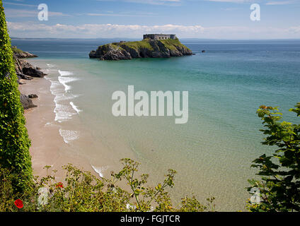 Saint Catherine's Fort on St Catherine's Island, South Beach, Tenby, Pembrokeshire, South Wales, UK Stock Photo