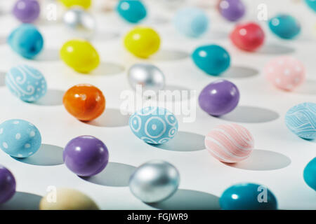 Collection of various painted Easter eggs Stock Photo