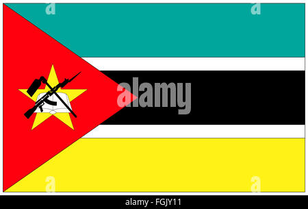 Fahne: Mosambik/ flag: Mozambique. Stock Photo