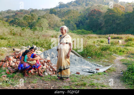 rural life in Thekkady, Periyar, Kerala, South India Stock Photo