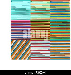 Set of nine editable abstract Lines Design Colorful Background, Vector Illustration Stock Vector