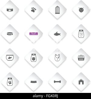 Goods for pets icon set Stock Vector