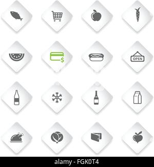 Grocery simply icons Stock Vector