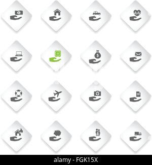 Insurance simply icons Stock Vector