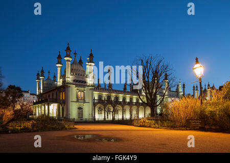 Evening at Royal Pavilion, Brighton, East Sussex, England.