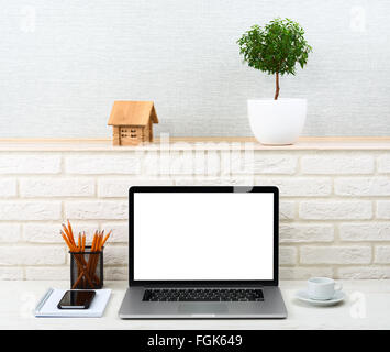 Workplace with modern gadgets Stock Photo