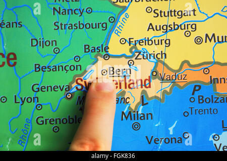 map bern switzerland swiss borders political capital national alamy finger showing city neighbor