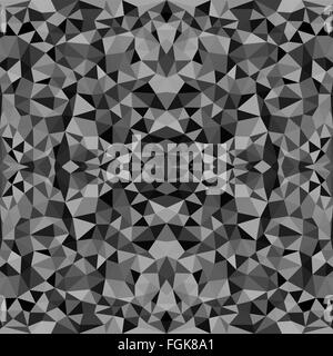 Seamless texture with triangles, mosaic endless pattern. Black and white. Stock Vector