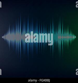 Blue sound wave on black background. EPS10 vector file Stock Vector