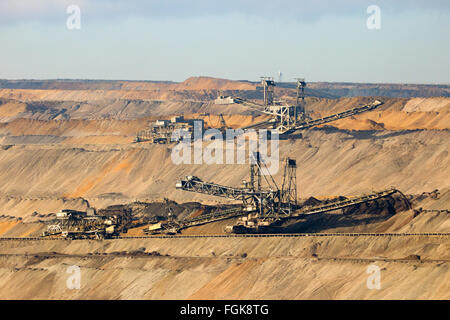 Brown coal open pit mine Stock Photo