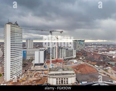 January 2016 the Birmingham skyline showing the major developments taking place around the city centre, England, UK Stock Photo