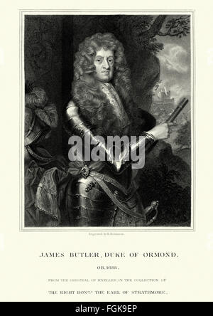 Portrait of James Butler, 1st Duke of Ormonde 1610 to 1688 an Anglo-Irish statesman and soldier Stock Photo