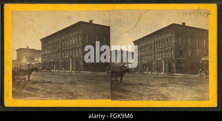 Main Street, Concord, N.H. Odd Fellows Hall on the right, from Robert N. Dennis collection of stereoscopic views Stock Photo