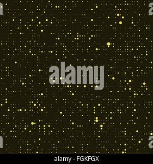 Glossy halftone rounds. Stylized stars in the night sky. Background seamless texture. Vector illustration. Stock Vector