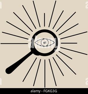 search icon all seeing eye eps10 illustration Stock Vector