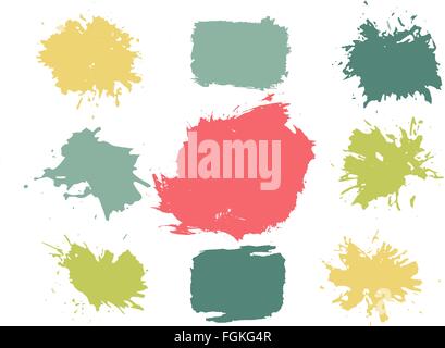 Colorful Retro Vector Stains, Blots, Splashes Set Vector illustration EPS10 Stock Vector