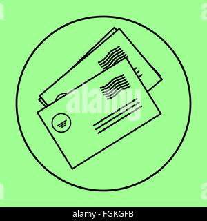 Envelope Mail icon, vector illustration. Flat design style Stock Vector