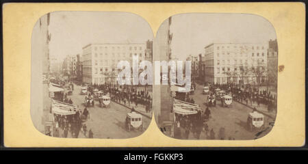 Broadway, from Murray Street, looking north, by Notman, William, 1826-1891 Stock Photo