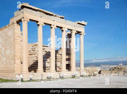 Athens - The Erechtheion on Acropolis in morning light. Stock Photo