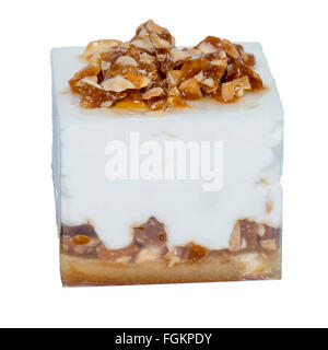 cubes of ice cream with fruit and nuts of various colors, cropped to still life Stock Photo