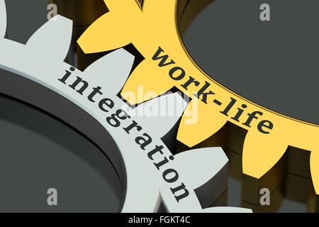 work-life integration concept on the gearwheels Stock Photo