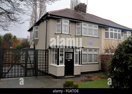 Mendips, 251 Menlove Ave, the childhood home of John Lennon, part of the world famous Liverpool band The Beatles. Liverpool, UK. Stock Photo