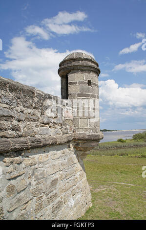 Fort Matanzas, Spanish colonial outpost, at river bank south of St Augustine, Florida Stock Photo