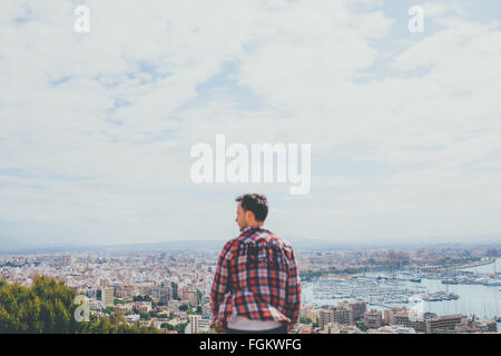 Back view of sad young man Stock Photo