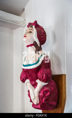 Amanda Fenwick ship's figurehead in the Dockyard Museum, Nelson's Dockyard, English Harbour, south Antigua, Antigua and Barbuda Stock Photo