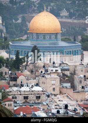 Dome of the Rock seen from the top of the tower of Lutheran Church of the Redeemer Stock Photo