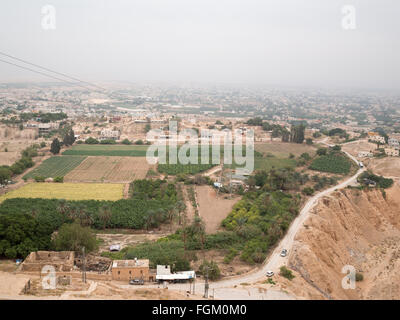 Jericho valley seen the the Monastery of Temptation Stock Photo