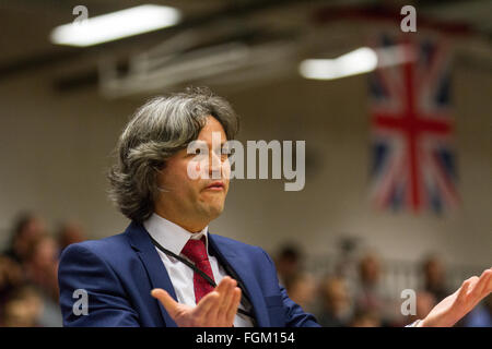 Manchester, UK, 20th February, 2016. Team GB women vs Albania in a qualifying round for EuroBasket Women 2017 at Belle Vue Manchester. Albanian coach. copyright Carol Moir/Alamy Live News Stock Photo