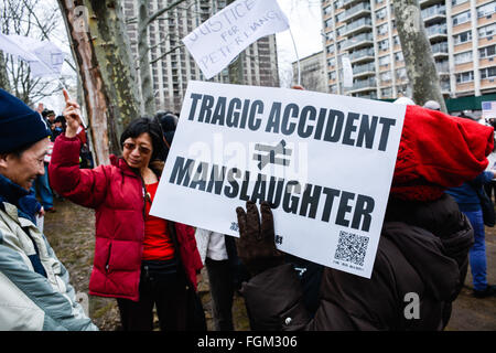 Brooklyn, United States. 20th Feb, 2016. A placard use during rally in ...