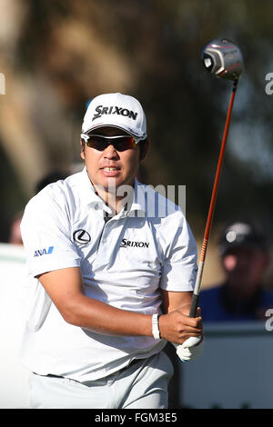 Pacific Palisades, CA, USA. 19th Feb, 2016. February 19, 2016: Hideki Matsuyama during the second round of the Northern Trust Open, Pacific Palisades, CA. Michael Zito/ESW/CSM/Alamy Live News