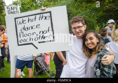 Sydney, Australia. 21st February, 2016. Thousands gathered for the Keep Sydney Open Rally protesting against the lockout laws. The rally marched from Belmore Park to Hyde Park where Art vs Science performed.  Credit:  mjmediabox/Alamy Live News Stock Photo