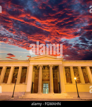 Athens - The building of National and Kapodistrian University of Athens at dusk Stock Photo