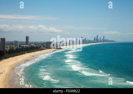 view of Surfers Paradise on the Gold coast from Burleigh Heads, Queensland,Australia Stock Photo